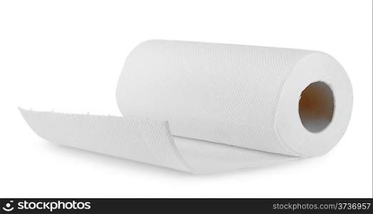 White paper towel isolated on white background