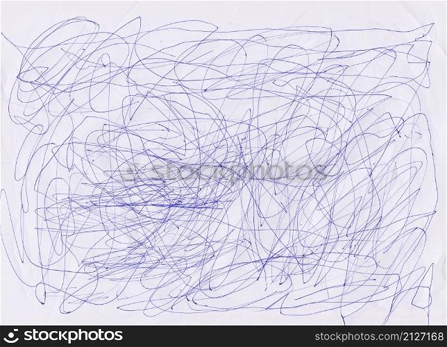 White paper with blur doodle pattern of blue pen background for design in your work.