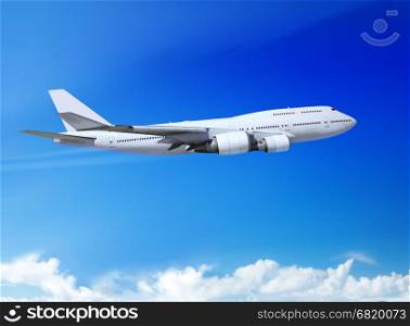 white passenger airplane in the heaven landing away