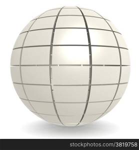 White pattern sphere image with hi-res rendered artwork that could be used for any graphic design.. White pattern sphere