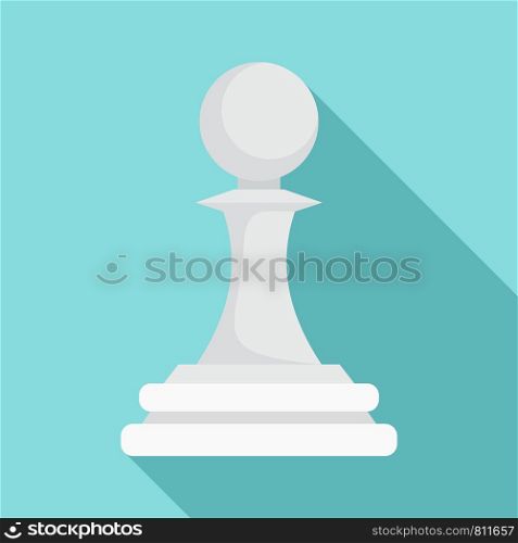 White pawn piece icon. Flat illustration of white pawn piece vector icon for web design. White pawn piece icon, flat style
