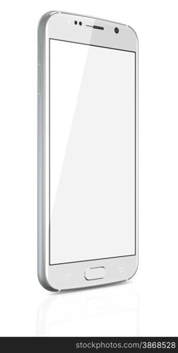 White Pearl Smartphone with blank screen on white background