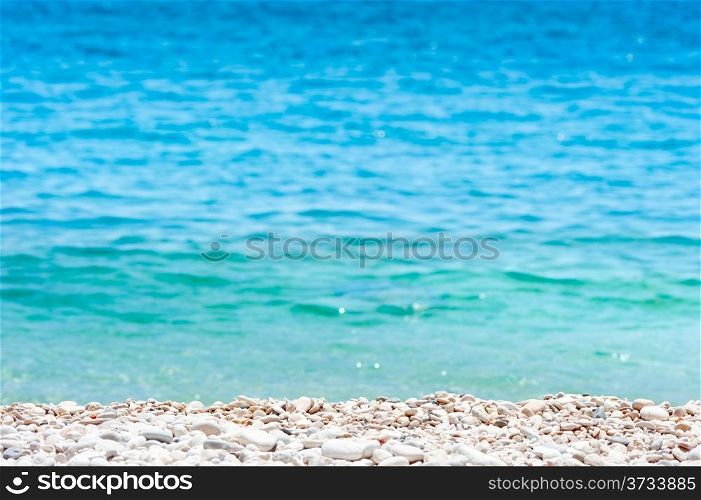 White pebbles on the sea beach