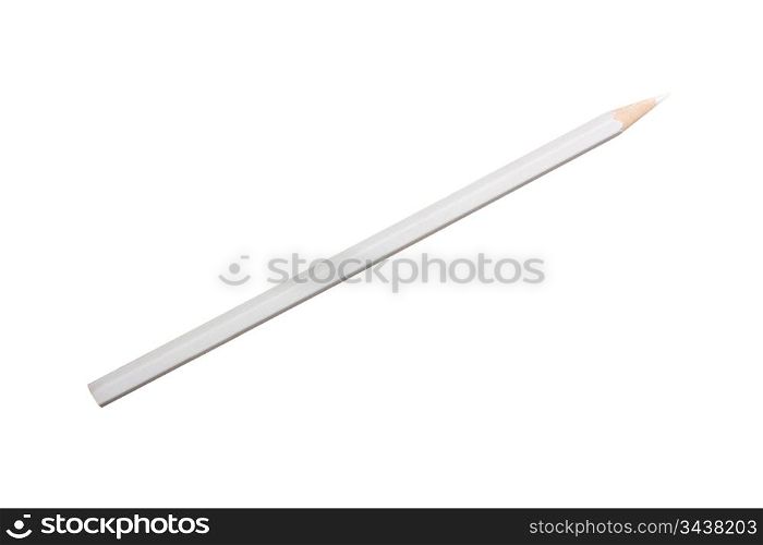 white pencil isolated on a white background