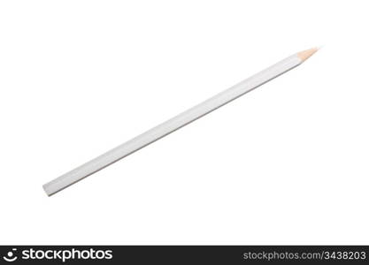 white pencil isolated on a white background