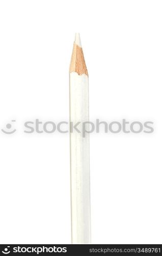 White pencil vertically isolated on white background