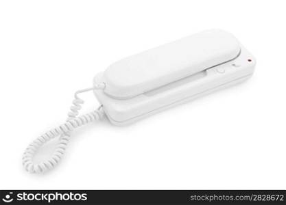 white phone isolated on a white background
