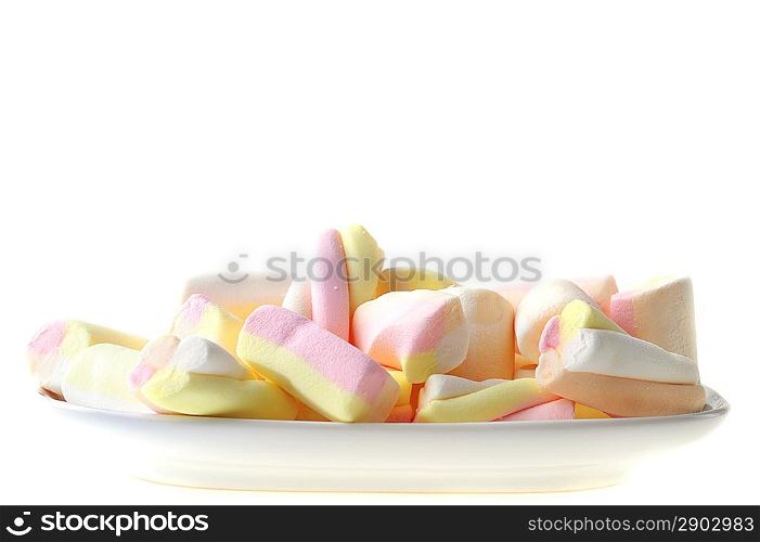 white- pink jelly fruit candies close-up