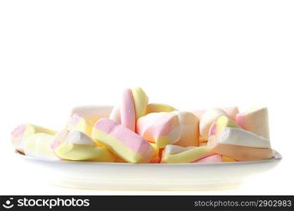 white- pink jelly fruit candies close-up