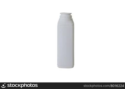 White plastic bottle isolated on the white