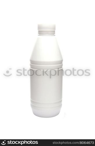 white plastic bottle isolated on white