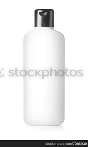 White plastic bottle isolated on white with clipping path