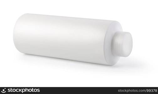 white plastic bottle isolated on white with clipping path