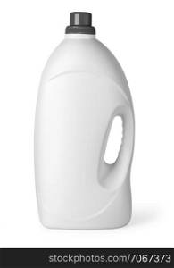 White plastic bottle of a washing detergent isolated on a white background with clipping path