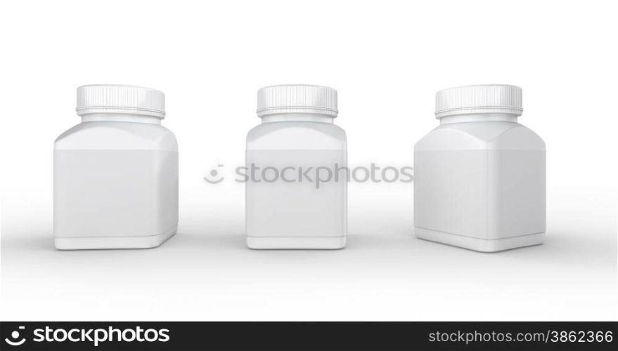 White plastic bottle packaging with clipping path for medical and healthcare product.&#xA;