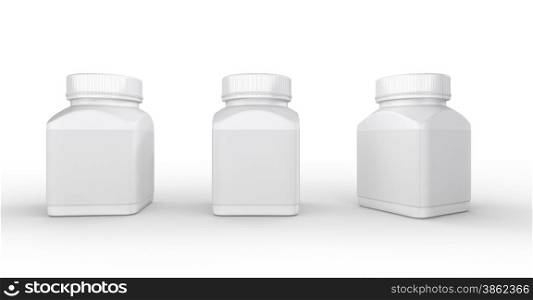 White plastic bottle packaging with clipping path for medical and healthcare product.&#xA;
