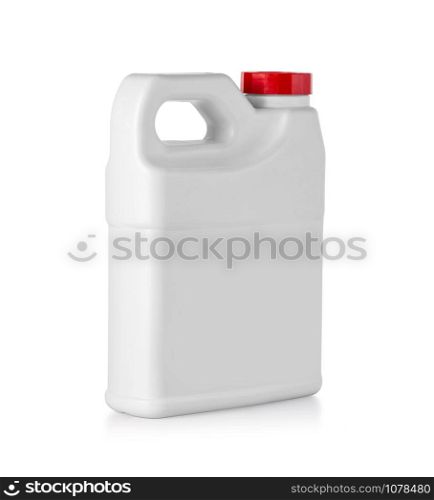 white plastic canisters isolated on a white background with clipping path