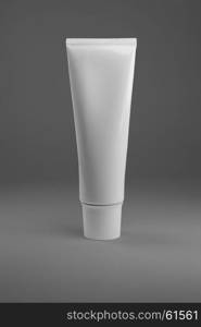 white plastic tube. white plastic tube. Clean packaging design. For cosmetics