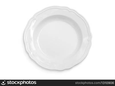 white plate isolated on white with clipping path
