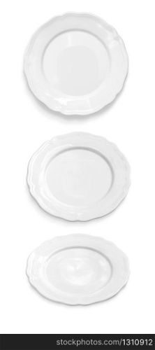 white plate isolated on white with clipping path
