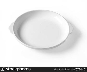 White plate on white background with clipping path