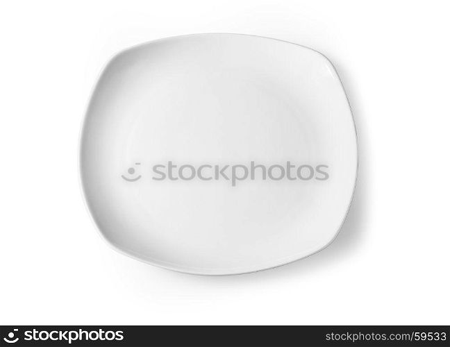 white plate on white isolated with clipping path
