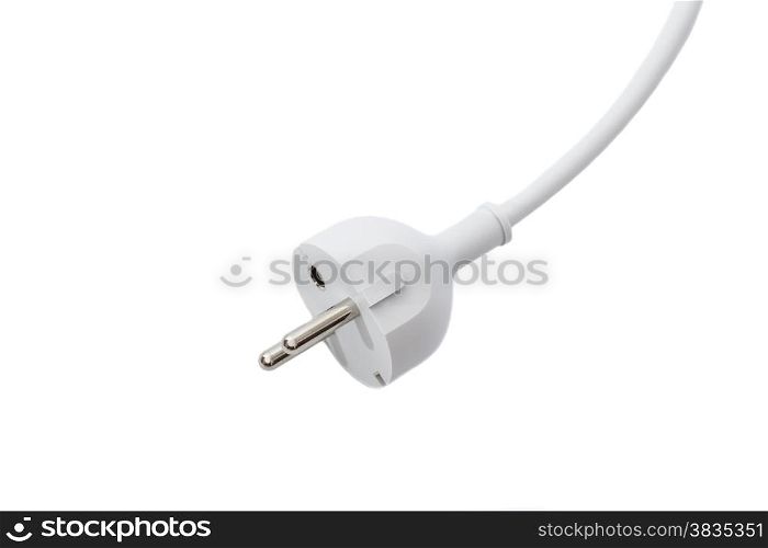 White plug isolated on white background