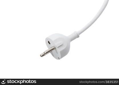 White plug isolated on white background