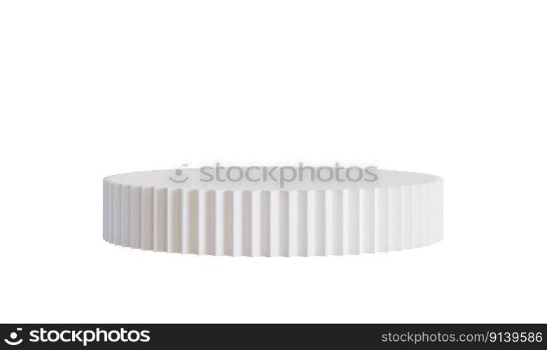 White podium isolated on white background. Elegant stage for product, cosmetic presentation. Luxury mock up. Pedestal or platform for beauty products. Empty scene. 3D rendering. White podium isolated on white background. Elegant stage for product, cosmetic presentation. Luxury mock up. Pedestal or platform for beauty products. Empty scene. 3D rendering.