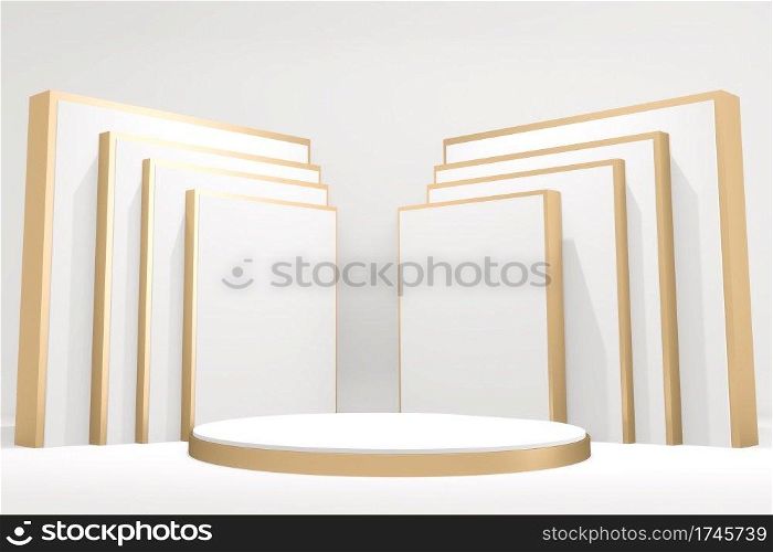 White podium minimal design product scene. 3d rendering