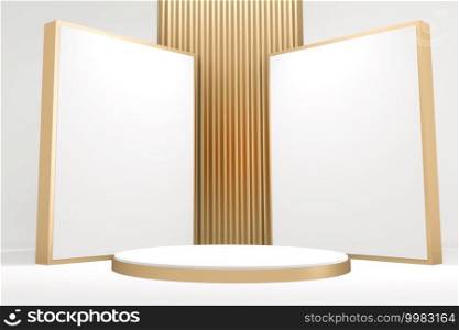 White podium minimal design product scene. 3d rendering