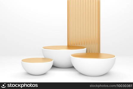 white podium on background abstract minimal style. 3D rendering