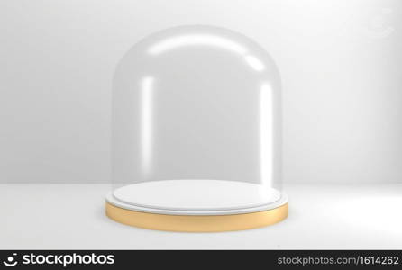 white podium on background abstract minimal style. 3D rendering