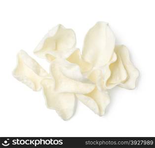 White Potato chips isolated on white, clipping path included