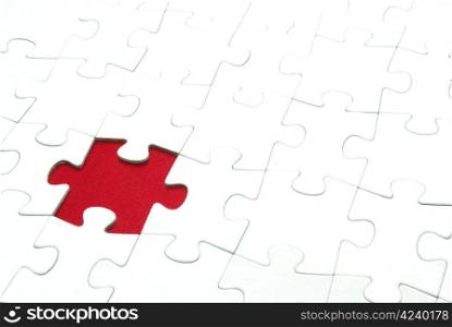 White puzzles for background. business concept