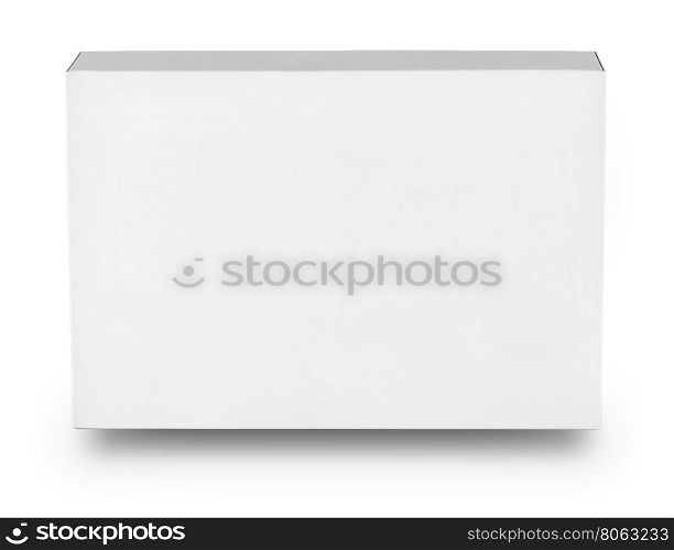 White rectangular box isolated on white background with clipping path. White rectangular box isolated on white background