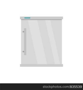 White refrigerator icon. Flat illustration of white refrigerator vector icon for web isolated on white. White refrigerator icon, flat style