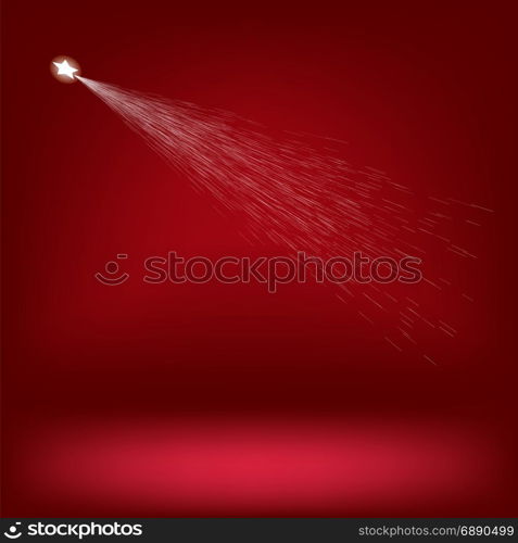 White Rising Star on Red Gradient Background.. White Rising Star