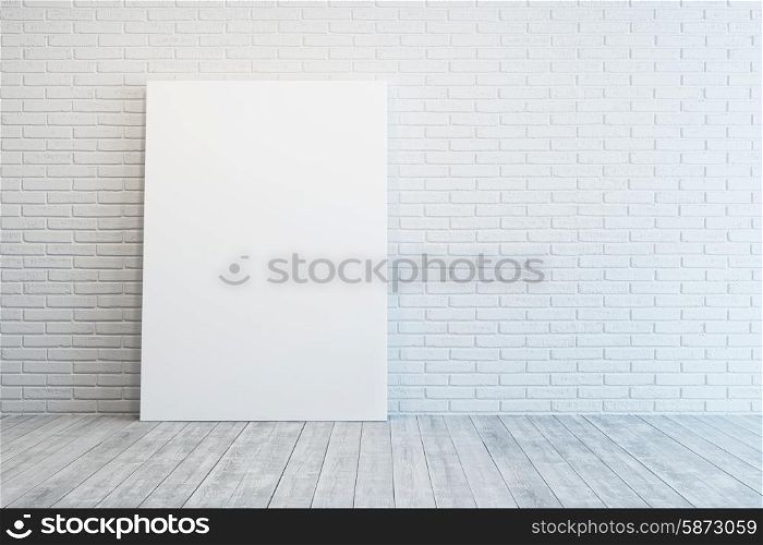 white room with blank picture