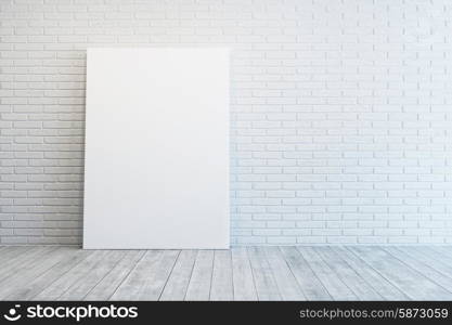 white room with blank picture