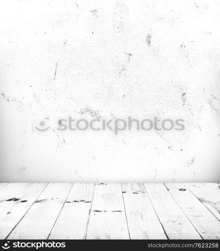 White room with white wood floor