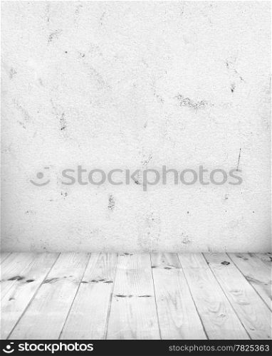 White room with white wood floor