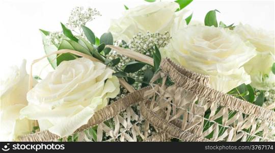 White rose in an elegant flowers bouquet