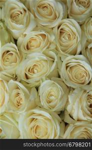 White roses in a elegant and classic wedding arrangement