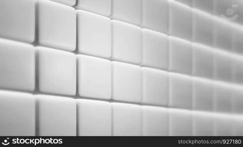 White rounded square wall background 3d render