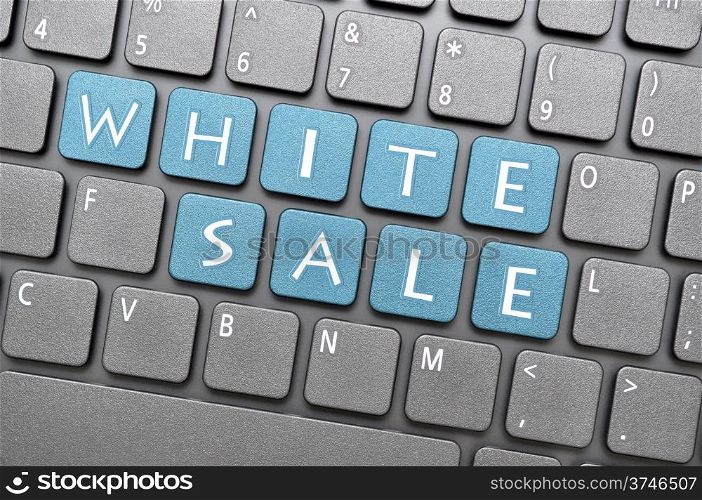 White sale on keyboard