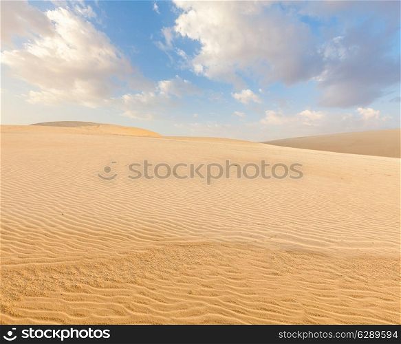 White sand dunes on sunrise, Mui Ne, Vietnam