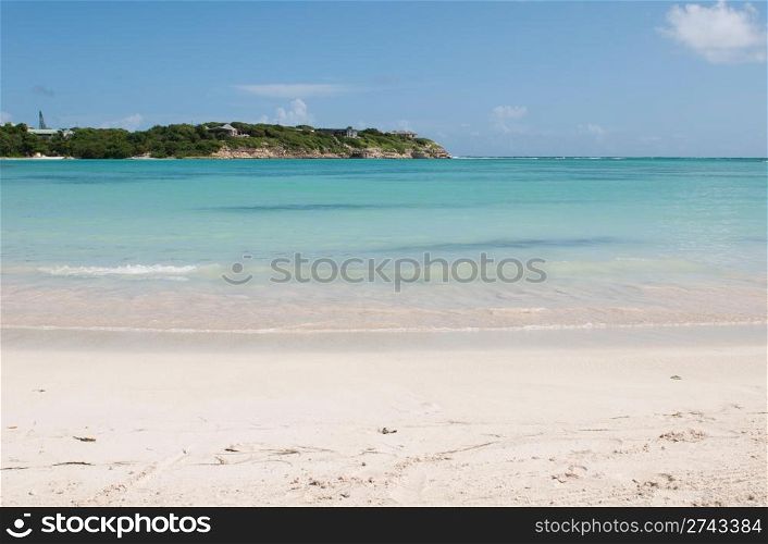 white sand tropical beach at Long Bay, Antigua
