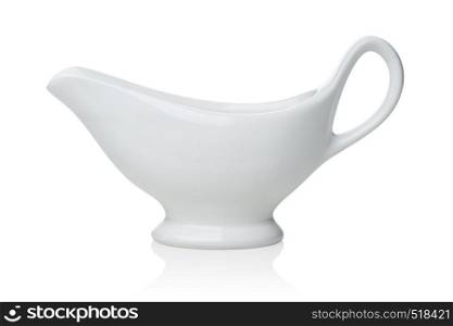 White sauce boat isolated on a white background. White sauce boat