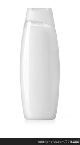 white shampoo bottle isolated on white with clipping path
